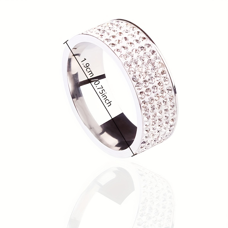 Flat Five Rows Diamond Ring